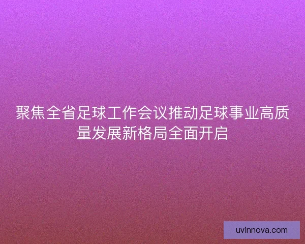聚焦全省足球工作会议推动足球事业高质量发展新格局全面开启